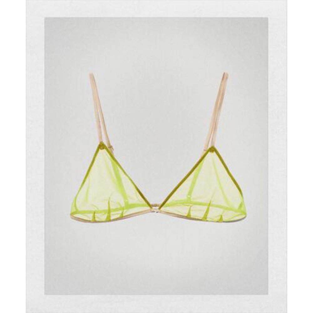 NWT SEMI-SHEER TRIANGLE BRALETTE YELLOW